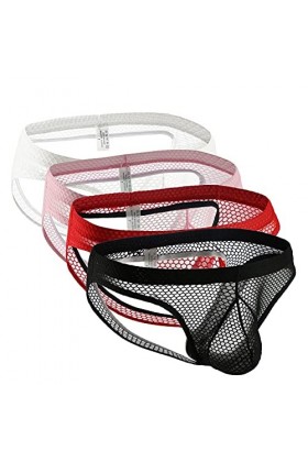 LRWEY Boxer Respirant Mesh Hommes Sexy sous-vêtements 4PC Briefs sous-vêtements pour Sexy Multicolor, XL 