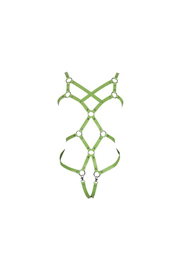 Femmes Body Harnais Cuir Soutien-Gorge Jarretière Costume Out Ceintures Gothique Punk Ceinture Jarretière Costume Danse Acces