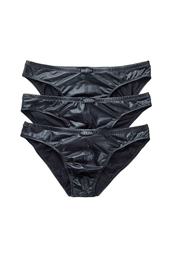 Lot de 3 sous-vêtements sexy pour homme - Noir - Large