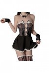 SNOMYRS Tenue de soubrette sexy pour chat - Costume de cosplay en maille - Robe Lolita - Lingerie kawaii - Robe de soubrette 