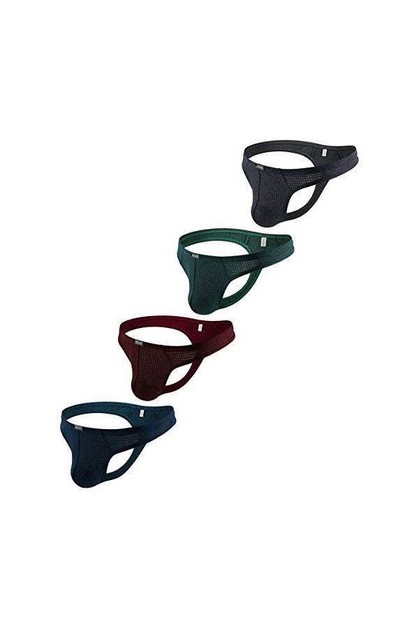 iKingsky String sous-vêtements Haute élasticité Homme Tanga Respirants pour Homme avec Dos en T M, Pack de 6 