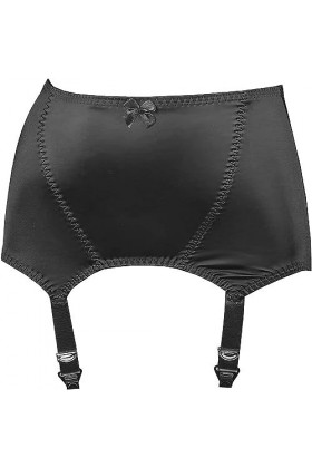 MiDiLi Porte-Jarretelles Sexy pour Femmes Porte-Jarretelles Vintage en Satin avec 6 Bretelles Clip en Métal pour Bas Cuisses 