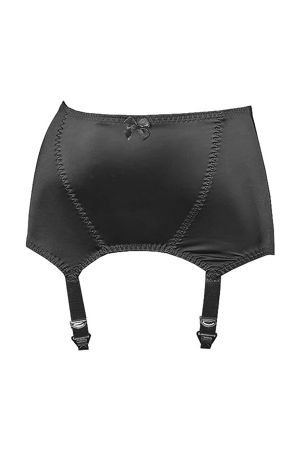 MiDiLi Porte-Jarretelles Sexy pour Femmes Porte-Jarretelles Vintage en Satin avec 6 Bretelles Clip en Métal pour Bas Cuisses 