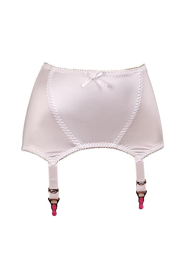 MiDiLi Porte-Jarretelles Sexy pour Femmes Porte-Jarretelles Vintage en Satin avec 6 Bretelles Clip en Métal pour Bas Cuisses 