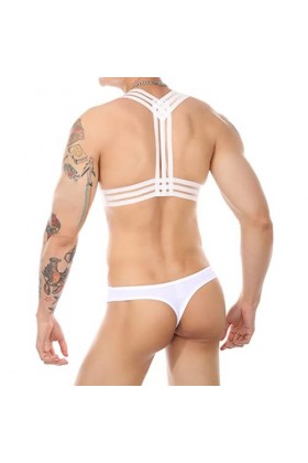 SKFLABOOF Bite Boxer Homme Adulte Jockstrap Moulant Costume Borat Transparent Sexy Hot Mankini Coquin Slip Strip-Tease Deguis