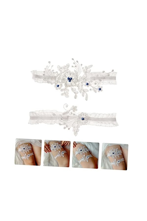 Abaodam 3 Paires Jarretière en Dentelle Anneau De Jambe en Dentelle Florale Jarretière De Dentelle De Cuisse Porte-Jarretelle