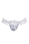 URIBAKY Dame String De Massage en Maille De Perles en Ouverte Dentelle Lingerie Sexy String Transparent en Dentelle String Te