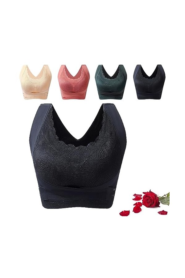 PUROXX Kendally Corset Bra Front Cross Side Buckle Lace Bras, Kendally Bras pour Femmes, Kendally Bras pour Femmes Plus âgées