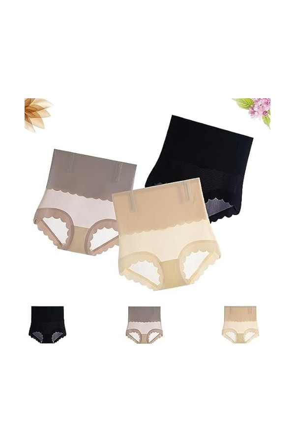 VACSAX Mask Texture Tummy Control Underwear, High Waist Butt Lift. 2PCS-E,XXL 