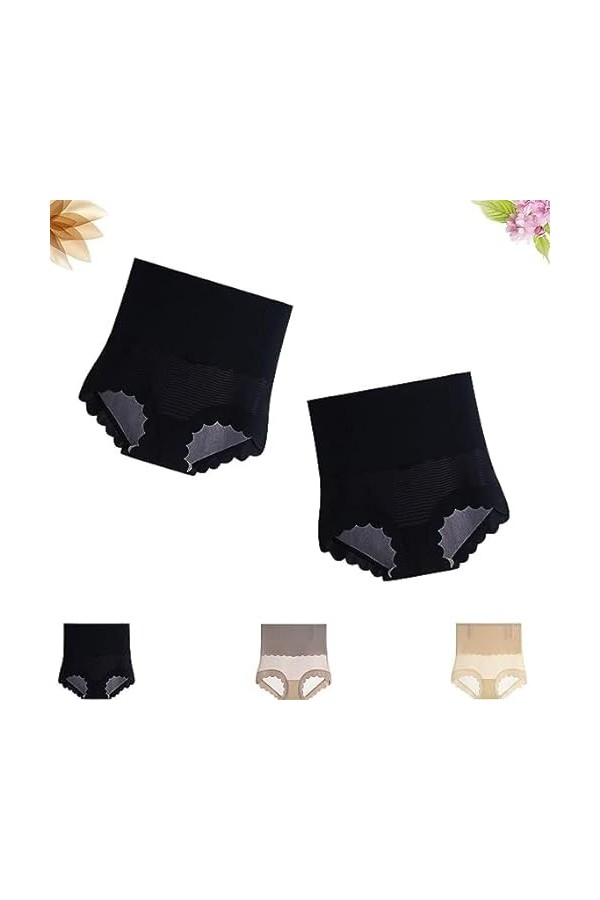 VACSAX Mask Texture Tummy Control Underwear, High Waist Butt Lift. 2PCS-E,XXL 