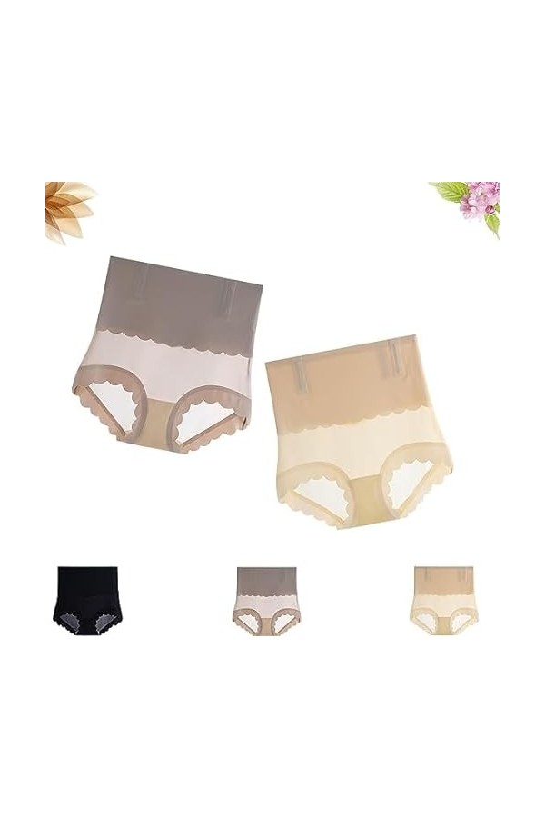 VACSAX Mask Texture Tummy Control Underwear, High Waist Butt Lift. 2PCS-E,XXL 