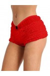 Ensemble Sexy Femme Érotique Culotte en Dentelle À Volants avec Nœud, sous-Vêtement Érotique, Rouge, Taille Unique