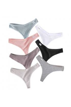 Daily Wear String en Coton Taille Basse for Femme Culotte Extensible Respirante sous-vêtement Sexy Lot de 6/7 Color : Combin