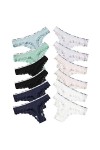 Daily Wear Lot de 12 Tongs for Femme sous-vêtements en Dentelle de Coton Respirant Stretch Sexy String Culotte Color : Combo