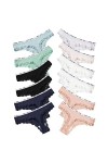 Daily Wear Lot de 12 Tongs for Femme sous-vêtements en Dentelle de Coton Respirant Stretch Sexy String Culotte Color : Combo