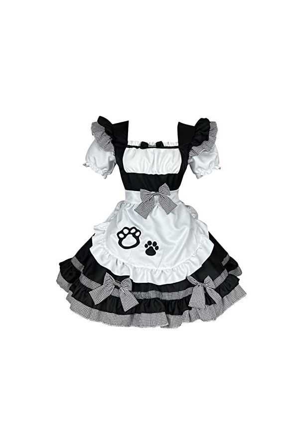 HERSIL Costume de poupée de chat - Sexy Lolita - Anime - Pour femme - Noir - Style gothique - Costume de cosplay Xiao - Effet