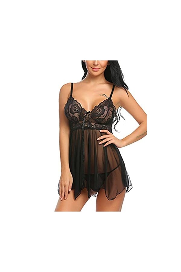 ZTIANEF Jeune filleRobe d’été Transparente en Maille Maille Sexy, 3,4XL