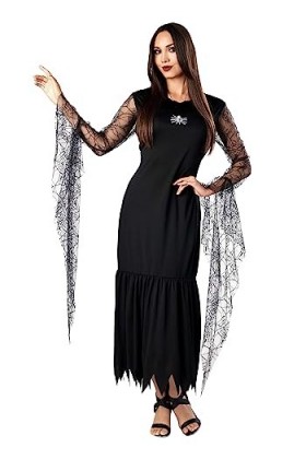 Womens Macabre Mother Black Fancy Dress Costume Dress | Scary Fancy Dress Costumes Small