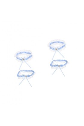 ifundom 2 Ensembles Porte-Jarretelles Garderie pour Ceinture De Jambe en Dentelle Florale Jarretelles De Mariage Jarretière D