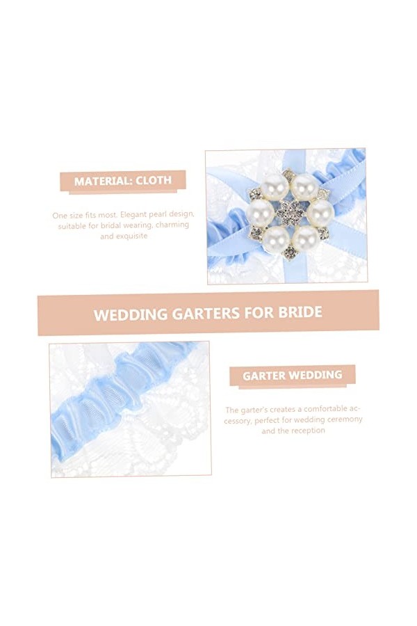 ifundom 2 Ensembles Porte-Jarretelles Garderie pour Ceinture De Jambe en Dentelle Florale Jarretelles De Mariage Jarretière D