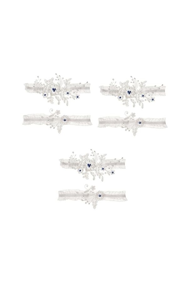 SOIMISS 3 Paires De Jarretelles en Dentelle pour Bal De Fin DAnnée Costumes pour Femme Jarretelles Blanches pour Mariée Port