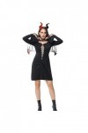 Robe gothique de sorcière pour femme - Costume dHalloween - Sexy - Épaules dénudées - Noir - Taille M