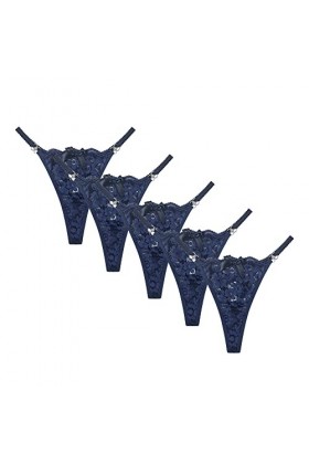 DGKaxiyaHM String en Dentelle Florale pour Femmes Culotte Dos T Respirante Et Sexy à Taille Basse Culotte Extensible Transpar