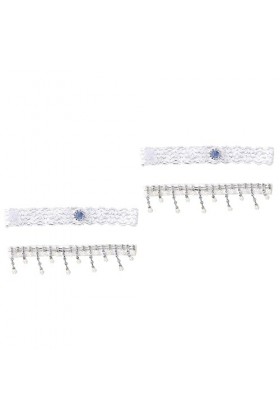 Abaodam 2 Paires Jarretière De Perles Extensible Jarretière De Mariage Vintage Porte-Jarretelles Accessoires Jarretière De Ma