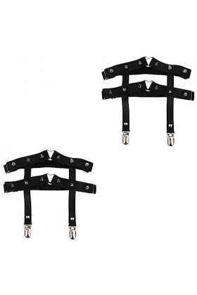 Adorainbow 2 Pièces Porte-jarretelles Jambe à Lanières Chaîne De Corps De Jambe Jarretière En Cuir Jarretière Punk Jarretière