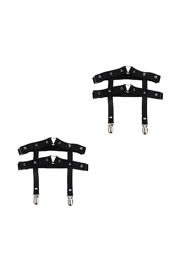 Adorainbow 2 Pièces Porte-jarretelles Jambe à Lanières Chaîne De Corps De Jambe Jarretière En Cuir Jarretière Punk Jarretière