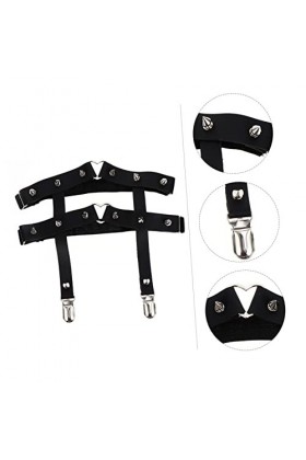 Adorainbow 2 Pièces Porte-jarretelles Jambe à Lanières Chaîne De Corps De Jambe Jarretière En Cuir Jarretière Punk Jarretière