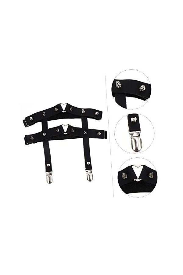 Adorainbow 2 Pièces Porte-jarretelles Jambe à Lanières Chaîne De Corps De Jambe Jarretière En Cuir Jarretière Punk Jarretière