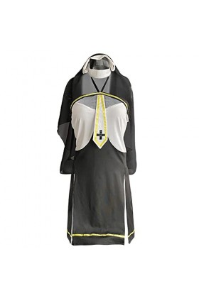 SINMIUANIME Lingerie uniforme pour femme avec col croisé et pompon noir et blanc 2723 noir et blanc 