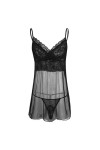 NJUDE Lingerie sexy pour homme en maille transparente avec poche en dentelle florale