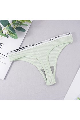 MULANY Femme Slips S-4xl Taille Plus Taille Coton String Sexy Women Culotte File canty samis Text gm-String Couleurs Solide B