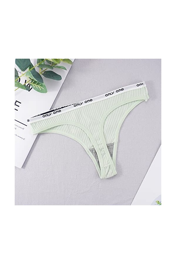 MULANY Femme Slips S-4xl Taille Plus Taille Coton String Sexy Women Culotte File canty samis Text gm-String Couleurs Solide B