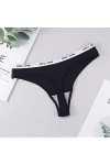 MULANY Femme Slips S-4xl Taille Plus Taille Coton String Sexy Women Culotte File canty samis Text gm-String Couleurs Solide B