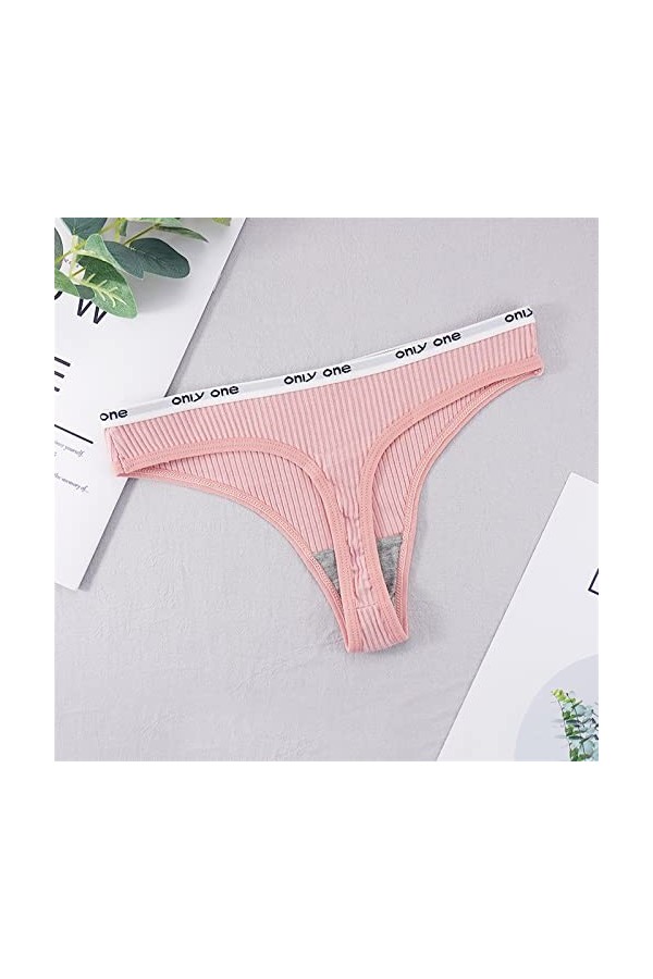 MULANY Femme Slips S-4xl Taille Plus Taille Coton String Sexy Women Culotte File canty samis Text gm-String Couleurs Solide B