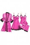 Junhasgood Cuir Lingerie Sexy Lingerie Sleepwear Femmes Dentelle Robe Robe Set Pyjama Nuit Robe Soie Ensemble Sexy Rouge Hot