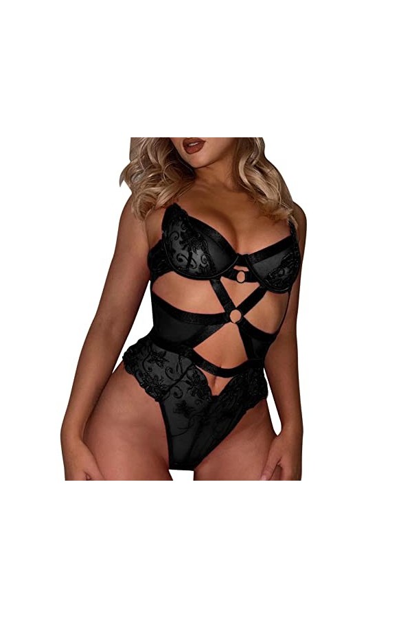 HELLORSOON Tenue Sexe Femmes à la Mode Sexy Dentelle Fleur Sexy Lingeriet serré Sexy sous-vêtements Lingeries Coquines Et Sex