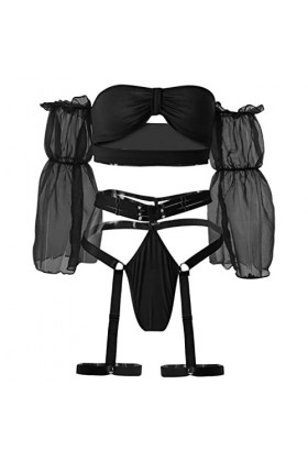 Lingerie Dentelle Noire Un mot sur lépaule enveloppé poitrine fuite deux épaules clavicule cinq points dentelle manches bret