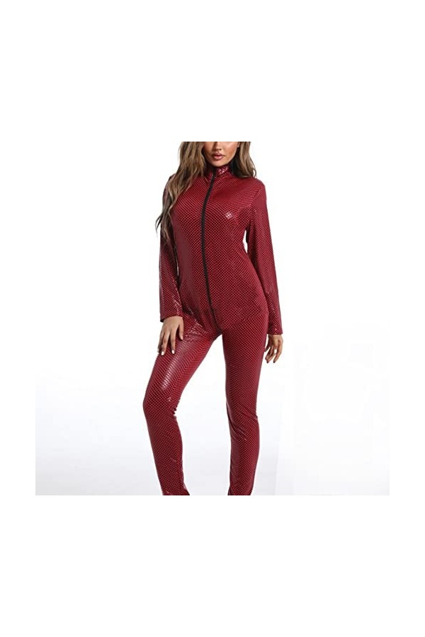 HELLORSOON sous Vêtements Sexy sous-vêtements érotiques Sexy à Double Tirette pour Femmes Tenue Coquine Hot Sexy Red, XXL 