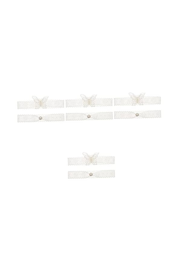 HONMEET 6 Pièces Anneau De Jarretière Mariée Dentelle Jarretière Bandes De Cuisse En Dentelle Jarretière Femme Bande De Jambe