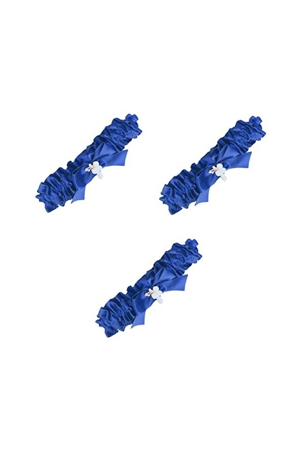 Abaodam 3 Pièces Jarretière De Mariage Porte-jarretelles Jarretière De Mariée Mariage De Niveleuses Kit Macramé Jarretière Bl