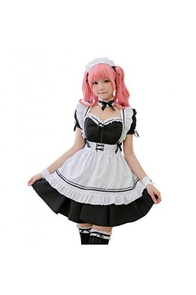PODOLIXIA Costume de femme dHalloween sexy cosplay femme de ménage costume fête lingerie club lingerie uniforme école coquin