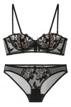 BUNAL Femmes Faire Monter Broderie Ensemble de Soutiens-Gorge Super Sexy Dentelle Lingerie Soutien-Gorge Et Culotte 2 Pièces 