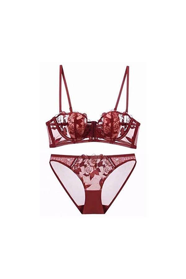 BUNAL Femmes Faire Monter Broderie Ensemble de Soutiens-Gorge Super Sexy Dentelle Lingerie Soutien-Gorge Et Culotte 2 Pièces 