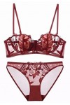BUNAL Femmes Faire Monter Broderie Ensemble de Soutiens-Gorge Super Sexy Dentelle Lingerie Soutien-Gorge Et Culotte 2 Pièces 