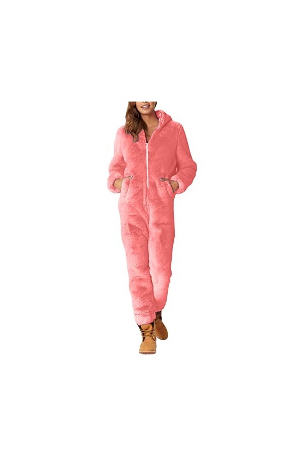 Combinaison pour femme Valentines Day en polaire - Combinaison complète - Moelleux - Pour la maison - Pyjama une pièce - Imp