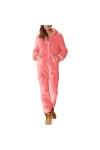 Combinaison pour femme Valentines Day en polaire - Combinaison complète - Moelleux - Pour la maison - Pyjama une pièce - Imp